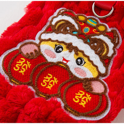 Dog Autumn And Winter, Puppy For The New Year, Golden Turtle Fleece For The New Year, Warm Fleece Coat, Small Dog, Cat And Pet Dog Clothes