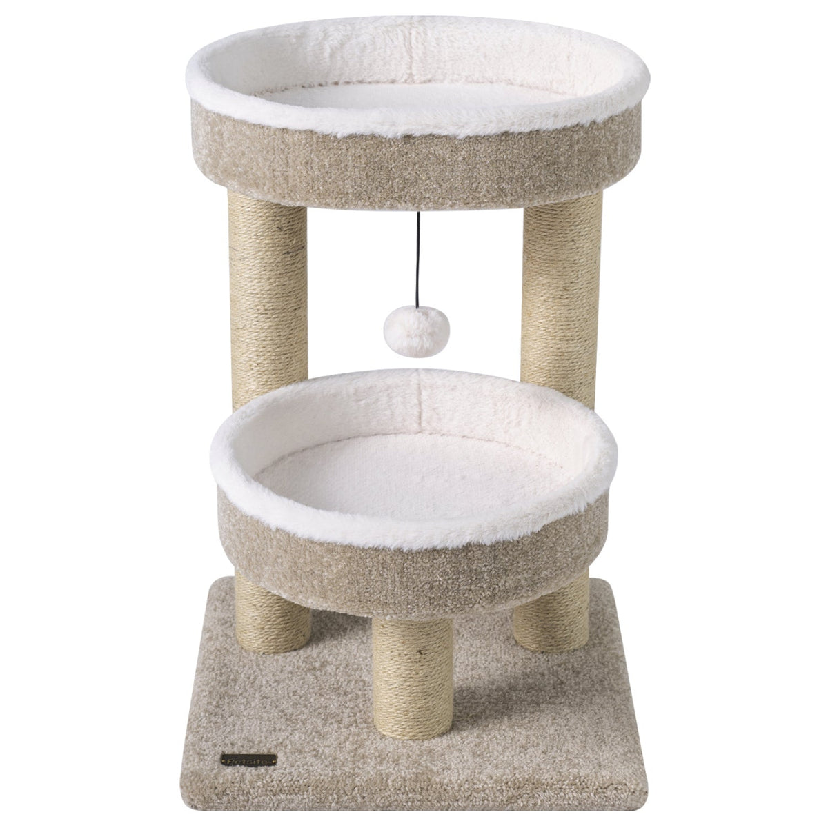 24" Cat Tower with Plush Perches & Scratching Posts