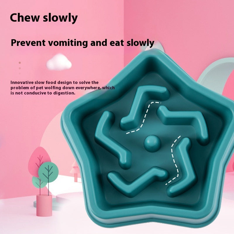 Rough Plastic Pet At The Bottom To Avoid Choking Slow Feeding Bowl