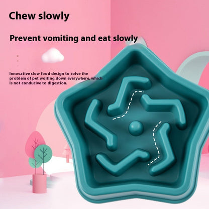 Rough Plastic Pet At The Bottom To Avoid Choking Slow Feeding Bowl