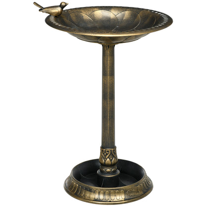 Resin Bird Bath Antique Bronze with Planter 28 Inch