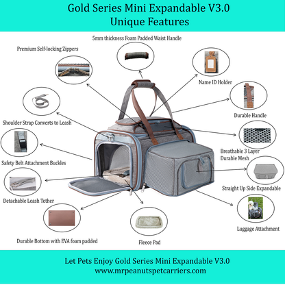 Mr. Peanut's Gold Series Mini Expandable Pet Carrier V3.0 - Landing August 15th
