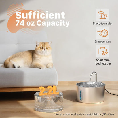 Pet Cat Stainless Steel Automatic Water Dispenser