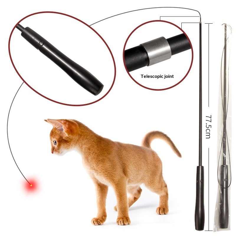 LED Interactive USB-Rechargeable Telescopic Cat Toy Rod To Keep Your Cat Entertained