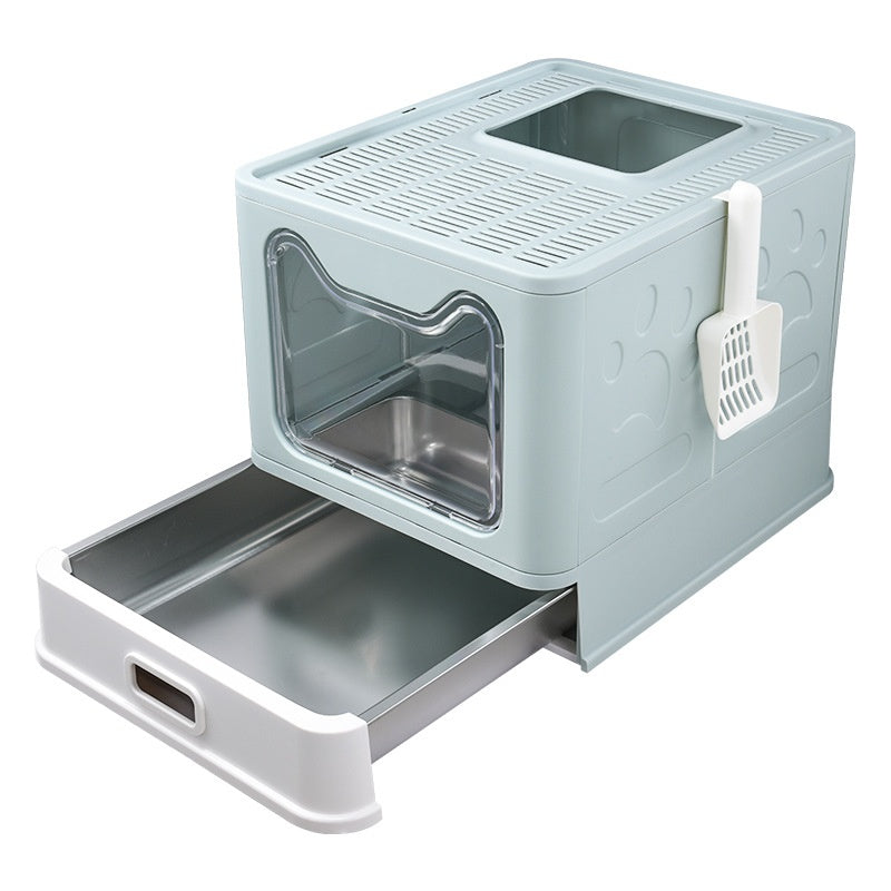 Extra-large Enclosed Drawer-Type Odor-Control Cat Litter Box