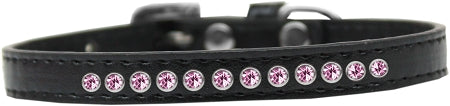 Dog, Puppy & Pet Fashion  Collar, "Bright Pink Crystal Rimsets"