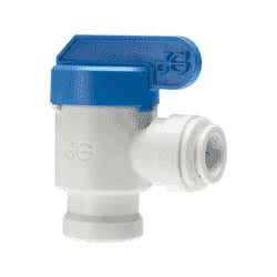 John Guest Tank Valve Shut off 1/4 Tube x 1/4 NPTF ELBOW