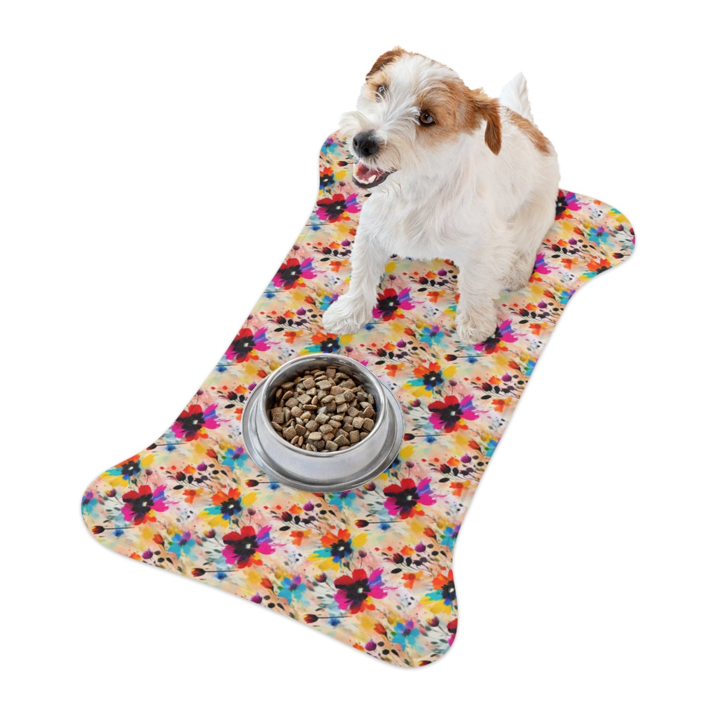 Wildflower Confetti in Watercolor Bloom - Pet Feeding Mat Pet Ze