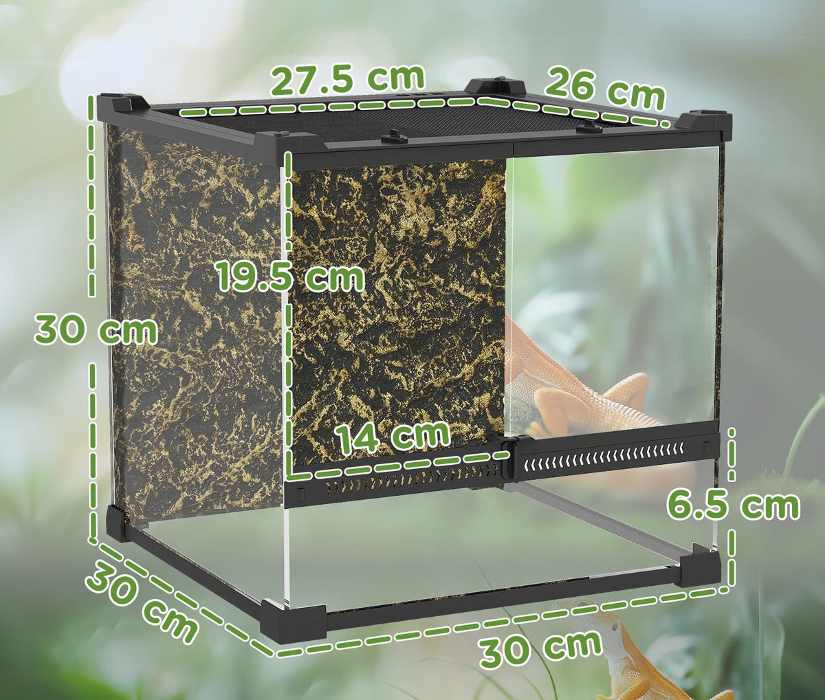 12"x12"x12" Front Opening Enclosure with Rock Background