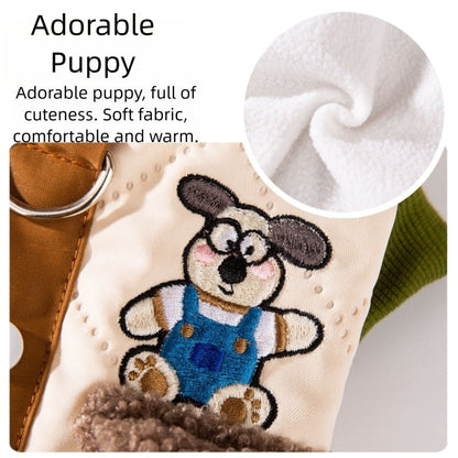 Warm And Thick Maillard Pocket Patch Four-legged Cotton Coat For Dogs In Autumn And Winter. Pet Clothing For Small And Medium-sized Dogs And Cats