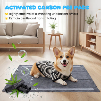 35.5" x 24" Charcoal Dog Pee Pads 6-Layer for Dogs