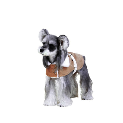 British-style Plush Schnauzer Greyhound Fashion Warm Cloak Coat