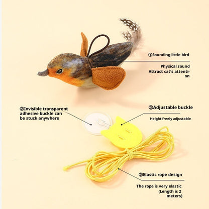 Vocal Simulation Squeaky Bird Cat Toy For Self-amusement