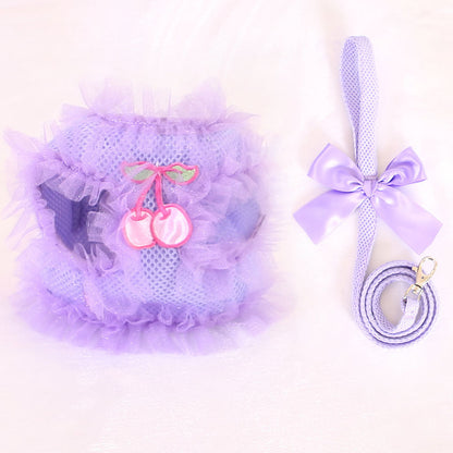 Pet supplies cute lace chest back dog leash