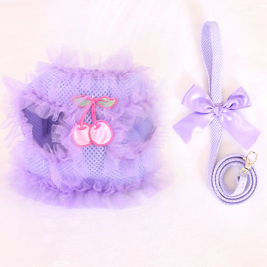 Pet supplies cute lace chest back dog leash