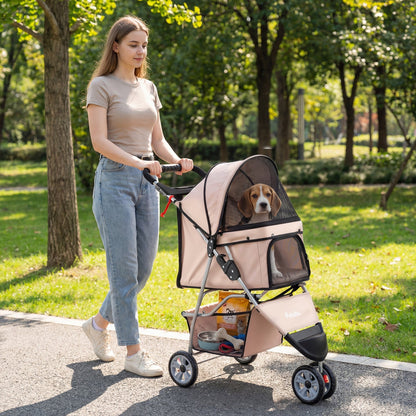 3 Wheel Pet Stroller for Small Dogs Cats up to 33 LBS