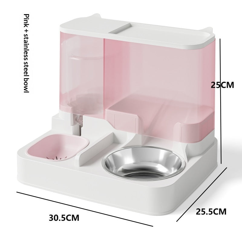 Automatic Feeder And Water Fountain Combo Cat Food Bowl