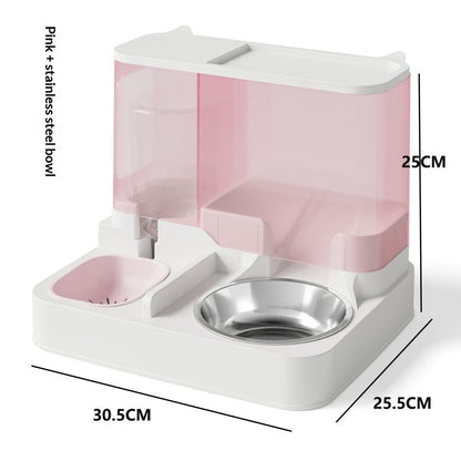 Automatic Feeder And Water Fountain Combo Cat Food Bowl