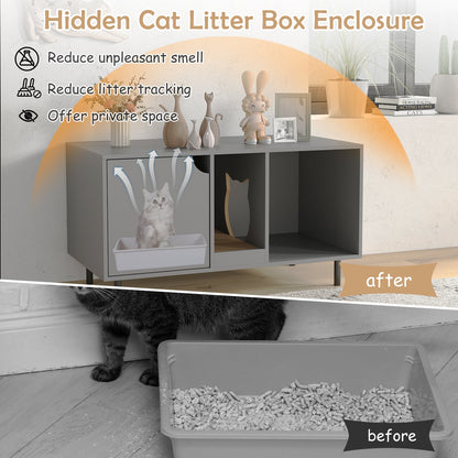 40 Inch Cat Litter Box Enclosure for 2 Cats Hidden Cat Washroom