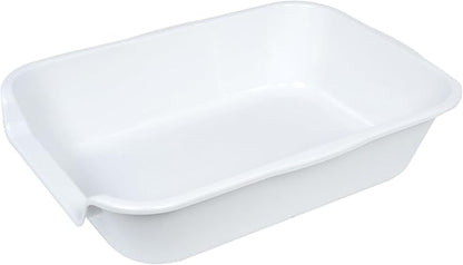 1 Pack of Extra Large Cat Litter Box (ABS Material), Low Entry Senior Litter Pen for Geriatric Kitty Big Cats, Jumbo Pet Safe Litter Boxes Tray for Indoor Pets Potty (White, 20"L x 15.5"W)