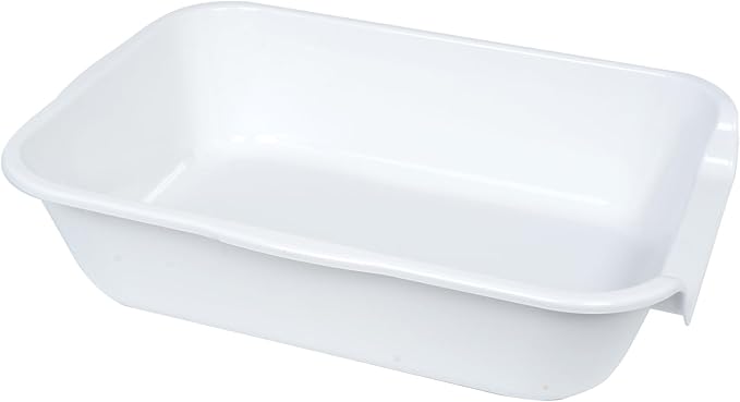 1 Pack of Extra Large Cat Litter Box (ABS Material), Low Entry Senior Litter Pen for Geriatric Kitty Big Cats, Jumbo Pet Safe Litter Boxes Tray for Indoor Pets Potty (White, 20"L x 15.5"W)