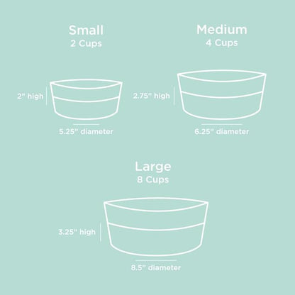 Waggo Dipper Ceramic Dog Bowls - Set of 2 - for Small and Large Breeds - Heavyweight and Durable Pet Food and Water Dish Crock, Dishwasher Safe, Modern (Set of 2, Vintage Grey, Large)