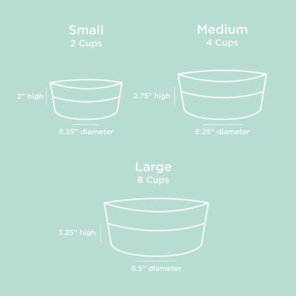 Waggo Dipper Ceramic Dog Bowl for Small and Large Breeds - Heavyweight and Durable Pet Food and Water Dish Crock, Dishwasher Safe, Modern (Medium, Cloud)