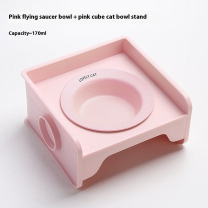 Ceramic Height Increasing Table Frame, Square Cat Bowl