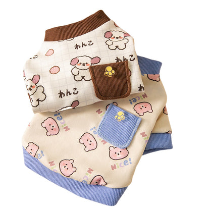 Pet Clothing, Warm Pockets For Autumn And Winter, Bear Home Wear, Base Layer, Cute Style, Two-legged Clothes For Cats, Dogs And Dogs