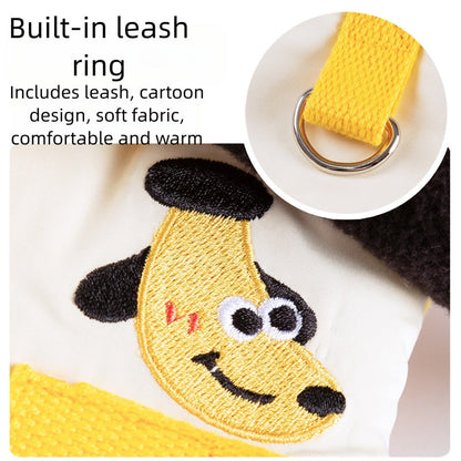 Autumn And Winter Cat Hairless Warm Cartoon Embroidered Hooded Cotton Coat, Small And Medium-sized Dog Teddy Pet Dog Clothes