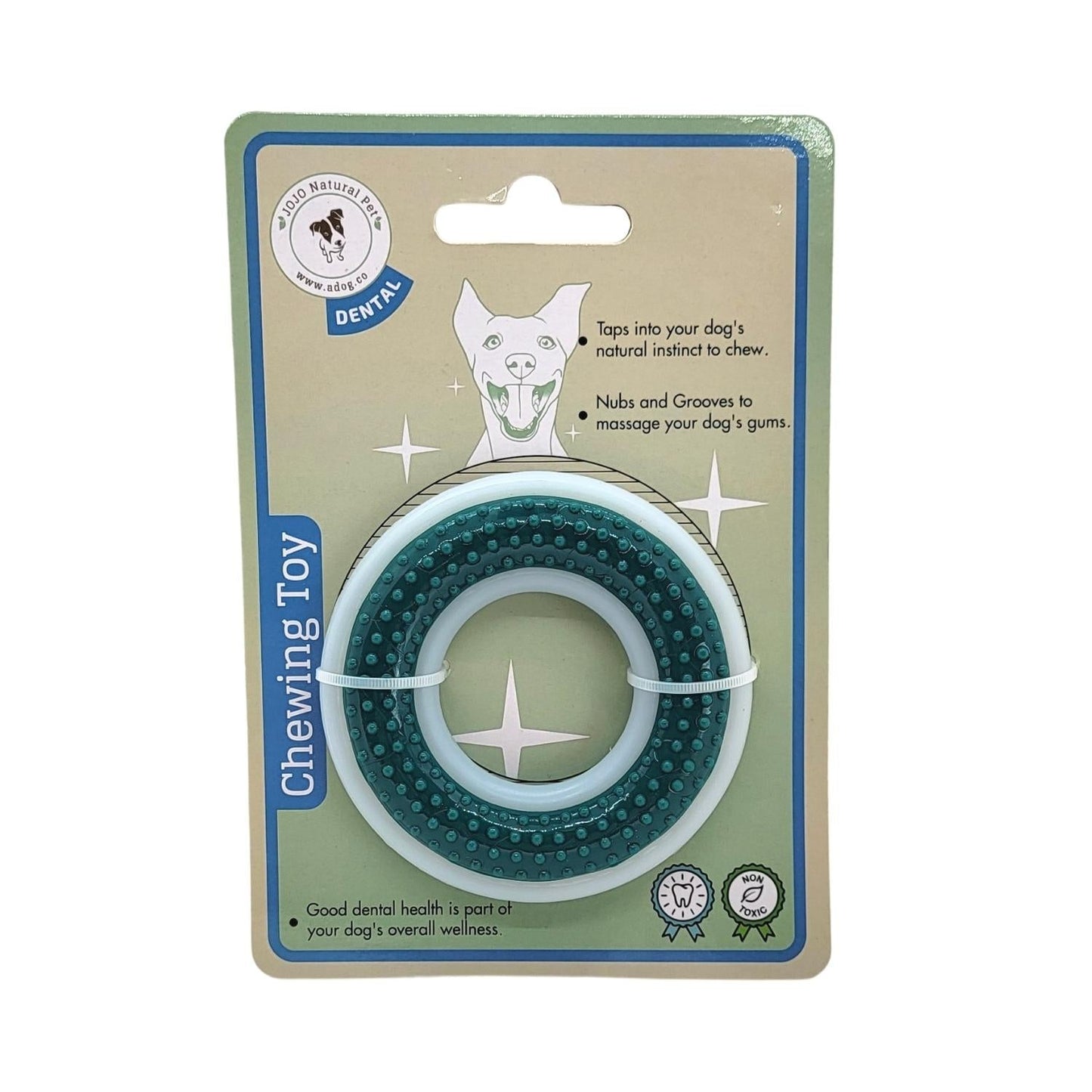 TPR & Nylon Dental Chew Ring Toy for Dogs - Ideal for Aggressive Chewers – (4" Diameter)
