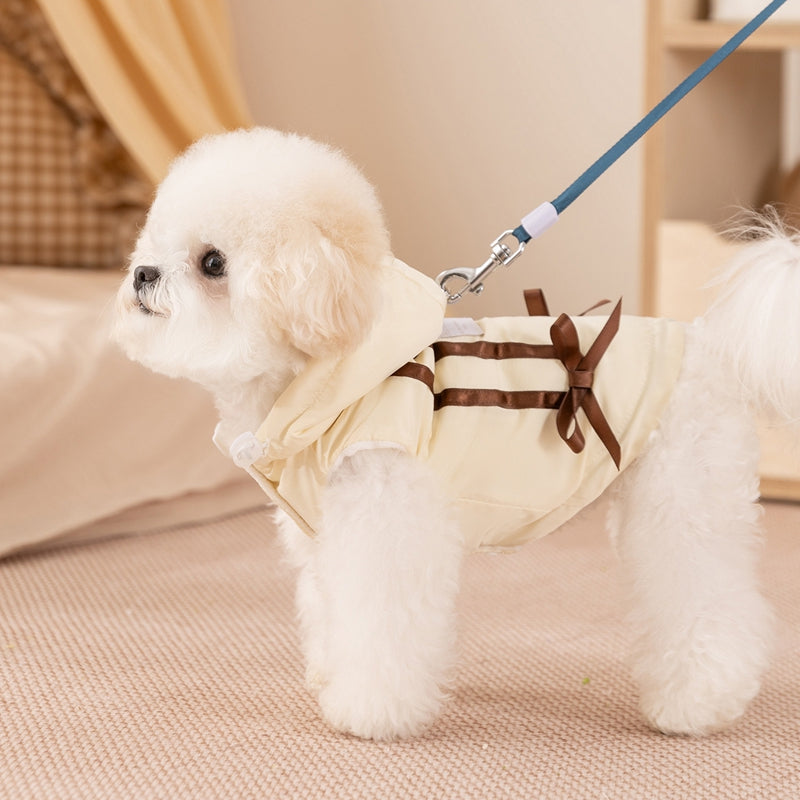 Winter Fleece Cat Clothes, Winter Bow Warm Down Jackets, Anti-shedding Pet Clothes For Kittens And Dogs