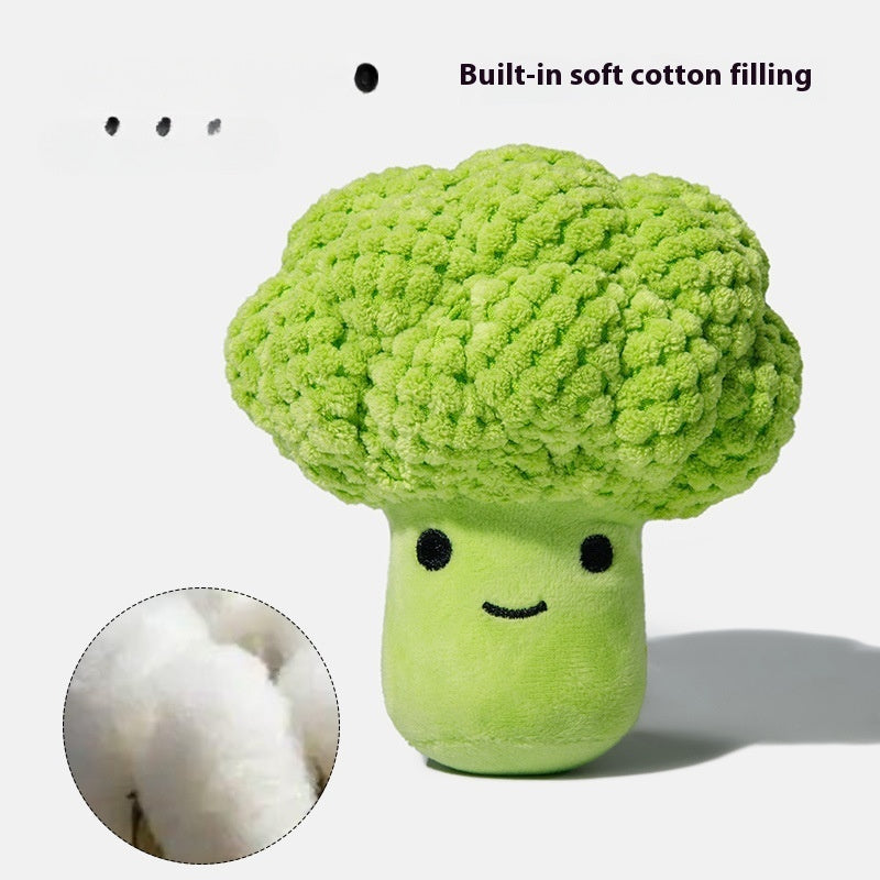 Dog Molar Teeth Cleaning Brocoli Plush Doll Sound Toy