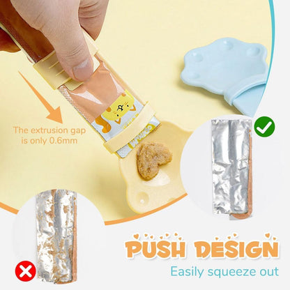 Cat Treat Spoon Squeeze, Cute Churu Spoon, Multifunctional Cats Treat Feeder Spoons, Comfortable Grip For Lickable Treats Feeding Dispenser For Wet Food
