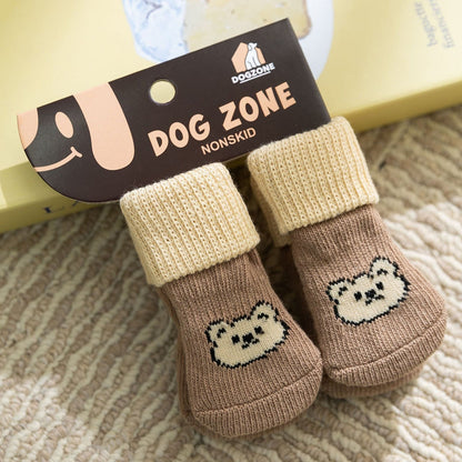 Pet Socks, Long Tubes, Anti-slip And Dirt-resistant Socks For Dogs, Four Pairs, Dog Shoes For Going Out, Foldable Joint Bichon Frise Socks