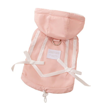 Winter Fleece Cat Clothes, Winter Bow Warm Down Jackets, Anti-shedding Pet Clothes For Kittens And Dogs