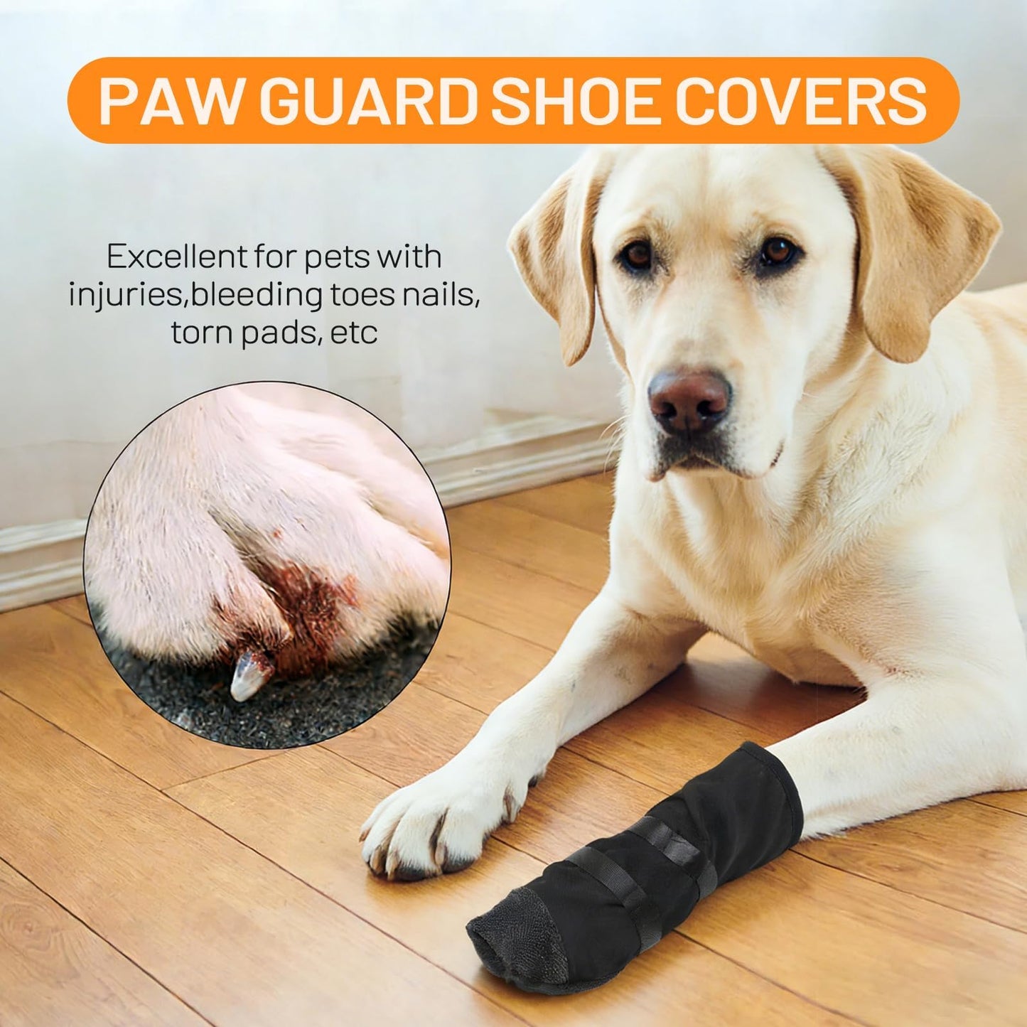 Dog Recovery Boot For Injured Paws - Breathable Dog Shoes With Non-Slip Sole & Self-Adhesive Strap, Dog Bootie To Protect Wounds From Licking, Dirt, And Infection - For Small To Medium Dogs