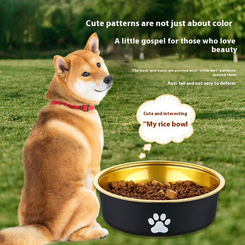 Stainless Steel Bowl For Pet Anti-tumble Non-slip Food Basin