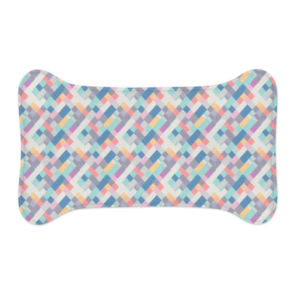Pastel Pixel Weave in Diagonal Harmony - Pet Feeding Mat Pet Ze