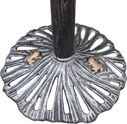 Antique Pewter Sunflower Design Aluminum Birdbath, Silver