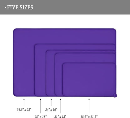 Waterproof Pet Feeding Mat with High Raised Edges, Heavier and Thicker Placemats for Cat Dog Water Bowl with BPA Free, Dogs Cats Food Mats for Messy Drinkers to Prevent Spill and Protect Floors