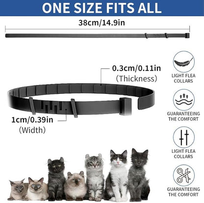 4 Pack Flea Collar for Cats, 32 Months Flea and Tick Prevention for Cats, Waterproof Cat Flea Collar, Natural Cat Flea and Tick Treatment, Adjustable Flea and Tick Collar for Cats Kittens(4 Colors)
