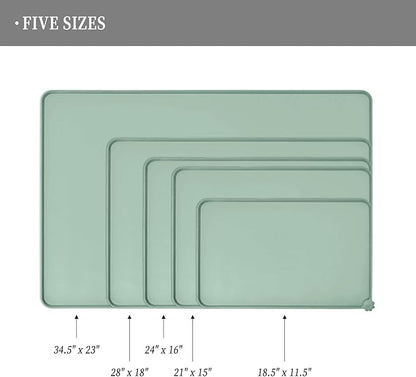 Waterproof Pet Feeding Mat with High Raised Edges, Heavier and Thicker Placemats for Cat Dog Water Bowl with BPA Free, Dogs Cats Food Mats for Messy Drinkers to Prevent Spill and Protect Floors