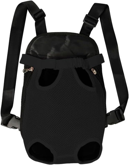 FEimaX Dog Carrier Backpack Pet Legs Out Front Cat Travel Bag, Adjustable Puppy Backpacks Carriers Hands-Free for Small Medium Dogs Cats Hiking Traveling Camping Daily Walking (Medium, Black)