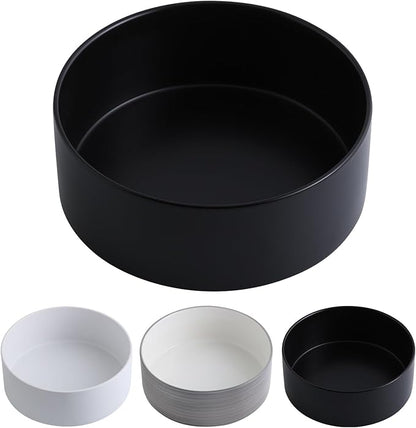 Black Dog Bowl Ceramic for Medium Large Breed,Dog Food Water Dish Heavy Weighted, Non Slip Porcelain Extra Large Big 9.4 in Pet Bowl