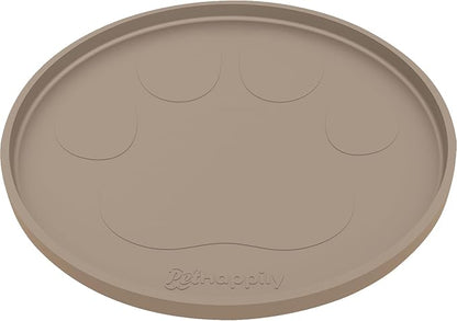 Dog Food Mat Round 10" - Raised Edges Dogs Mat for Food and Water Prevent Spill, Waterproof Cat Food Mats Protect Floors, Easy Clean Dog Bowl Mats for Food and Water, Silicone Pet Feeding Placemats