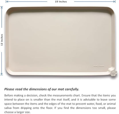 Hoki Found Silicone Pet Food Mats Tray - High-Lips Pet Dog Cat Bowl Mats - Dog Pet Cat Feeding Mat - Waterproof Dog Cat Food Mats -Pet Water Mats for Floors - Papayawhip