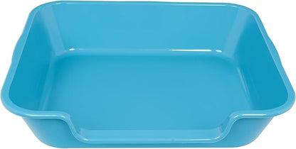 2 Pack of Extra Large Cat Litter Box (ABS Material), Low Entry Senior Litter Pen for Geriatric Kitty Big Cats, Jumbo Pet Safe Litter Boxes Tray for Indoor Pets Potty (Gray, 24" L x 20" W)
