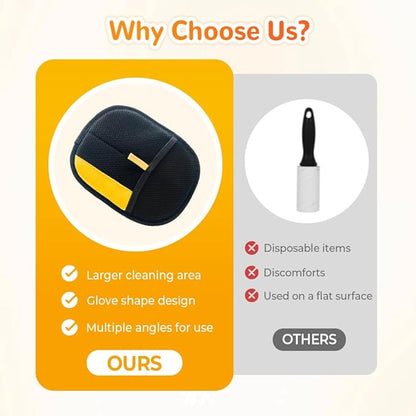 2025 Upgrade Pet Hair Remover Electrostatic Gloves, Reusable Pet Hair Removal Glove for Cats & Dogs, Premium Cat & Dog Hair Remover Mitt for Couch Furniture Carpet Car Seat (2)
