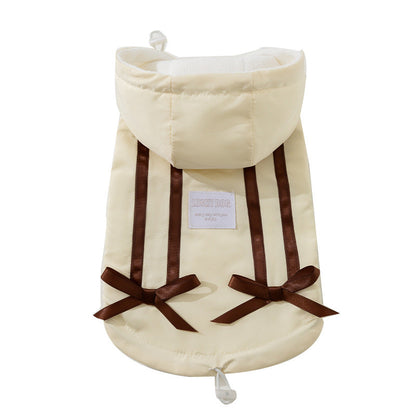 Winter Fleece Cat Clothes, Winter Bow Warm Down Jackets, Anti-shedding Pet Clothes For Kittens And Dogs